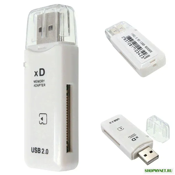 USB 2.0 Высокоскоростной адаптер чтения карт памяти xD Белый для Olympus Fuji xD Pictu-0