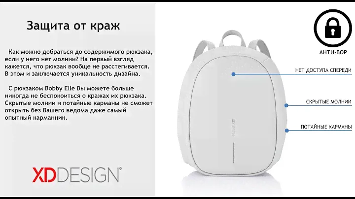 Рюкзак антизлодій XD Design Bobby Elle Fashion 9.7"