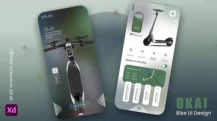 OKAI Bike UI Design by Using #adobexd || #xd #scooter #bike ||