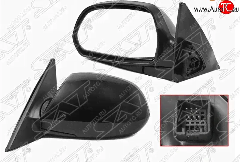 Боковое левое зеркало заднего вида (регул-ка, 3 контакта) SAT Hyundai Elantra ( XD, XD2) (2000-2010) (Неокрашенное)-0